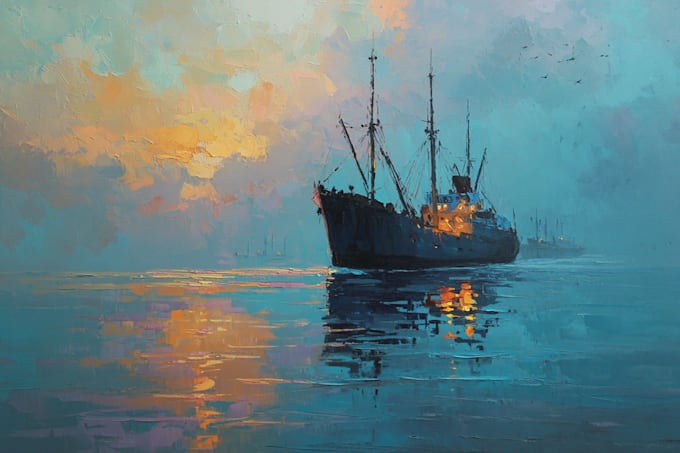 create ship oil painting for you