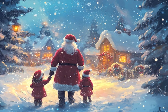 draw unique christmas illustration