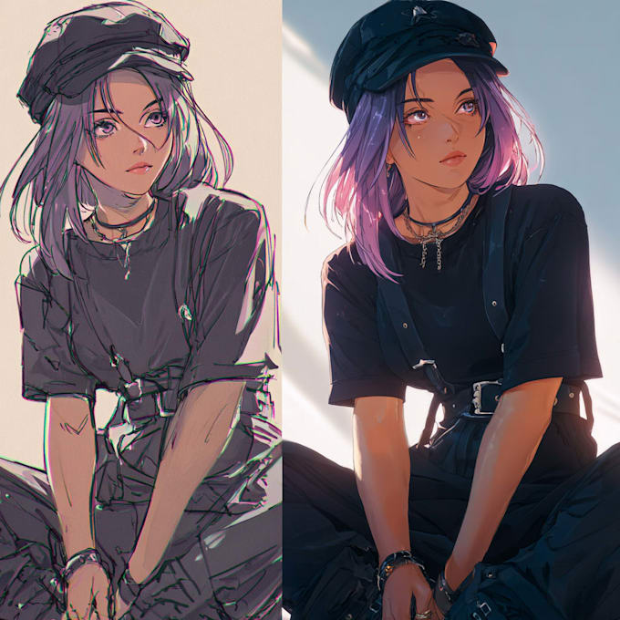 anime character, fanart, and original character