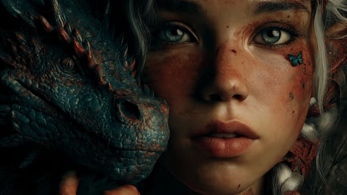 paint a dark fantasy portrait