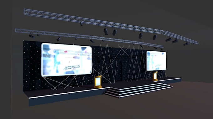 turn wireframe to 3d model,live show cgi concert render,stage design,vectorwork