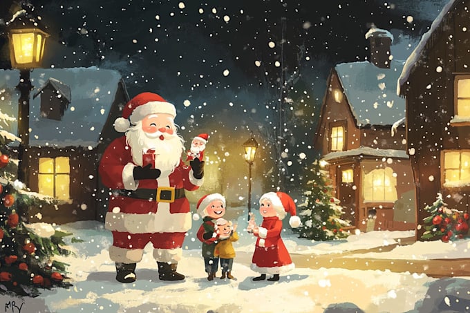 create a christmas illustration