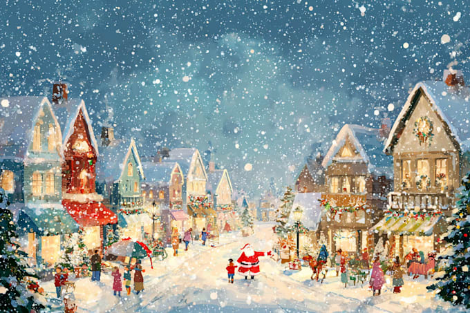 create cute christmas pattern and illustration