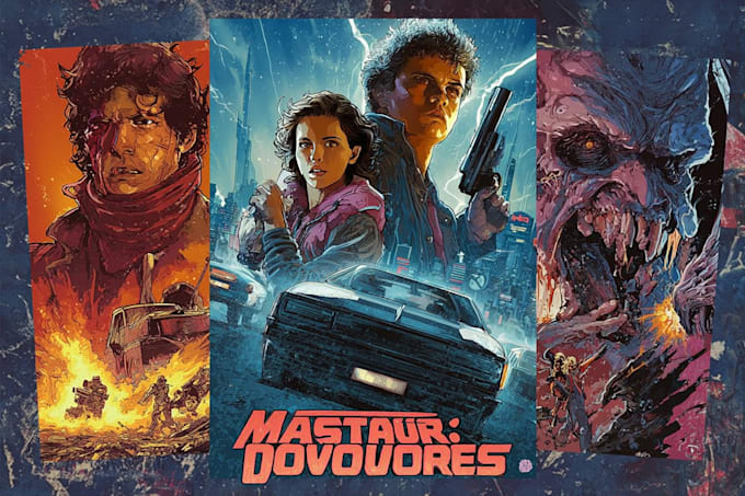 create 80s vintage posters for your movie poster