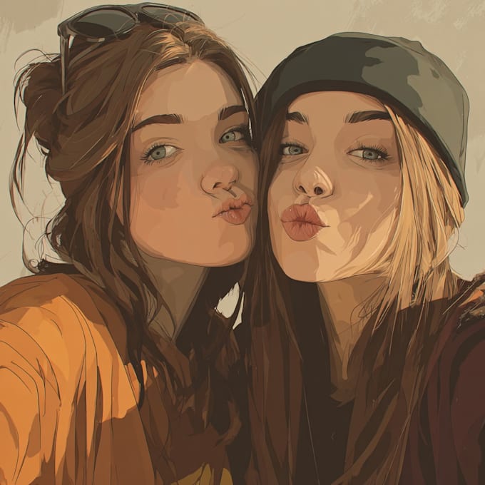 make an unique friendship portrait art