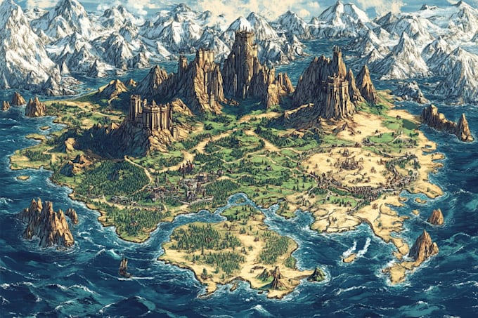 draw map illustration map design fantasy map illustration