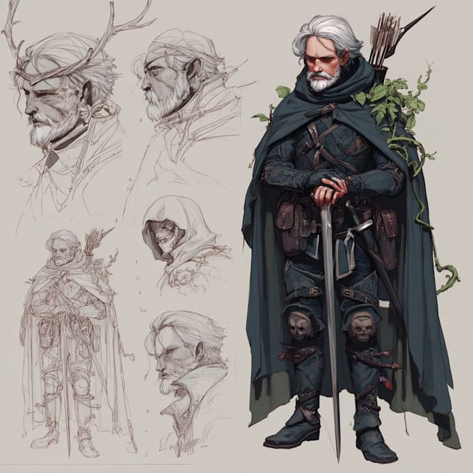 Draw dnd character art, fantasy illustration or concept art, and art ...