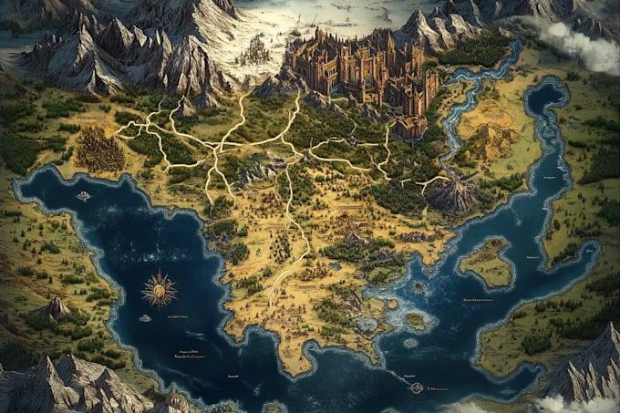 draw map illustration map design fantasy map illustration