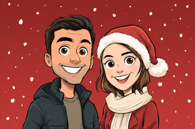 unique christmas cartoon caricature