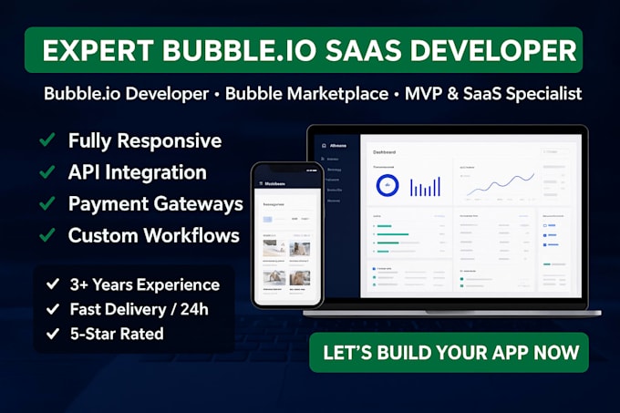 be your expert bubble io developer for marketplace, saas and mvps
