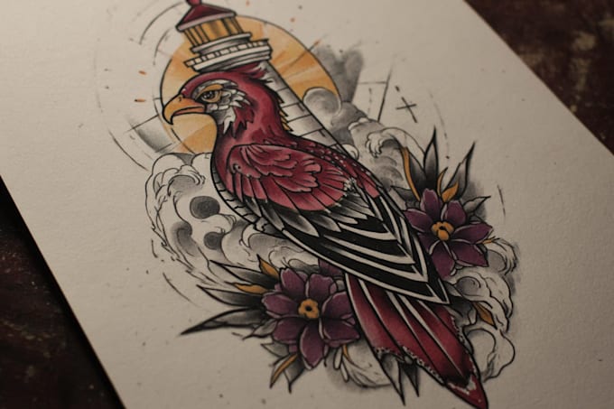 make old school or traditional tattoo design