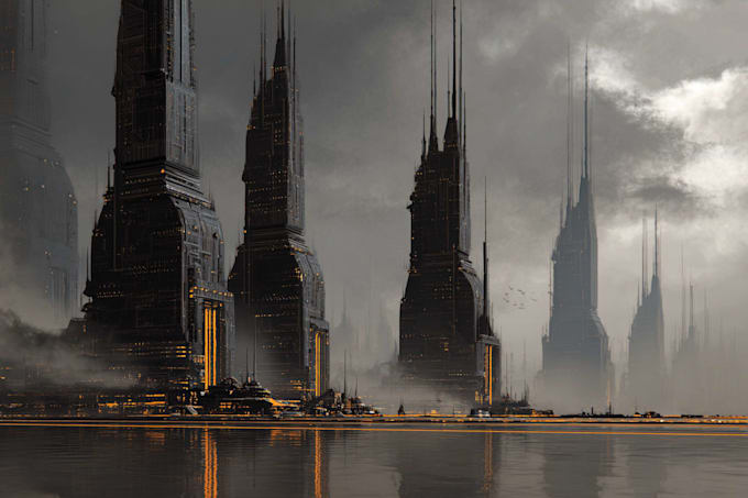 Desing a sci fi and cyberpunk futuristic city art by Waustmino | Fiverr