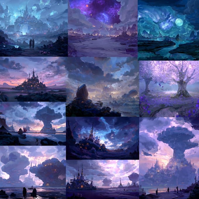 do stunning fantasy landscape, background illustration