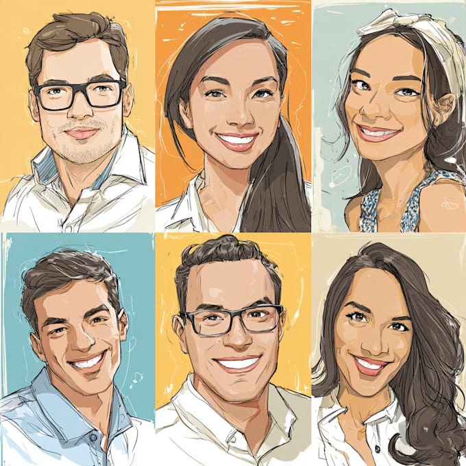 draw cartoon vector portrait with your face
