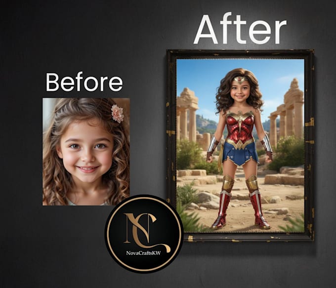 transform kids photosinto superhero characters