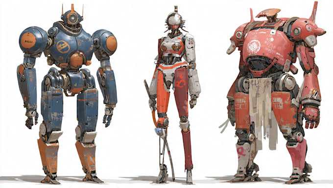 illustrate your mecha, robot and armored characters