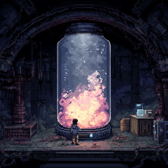 make pixel art scene and background for your game