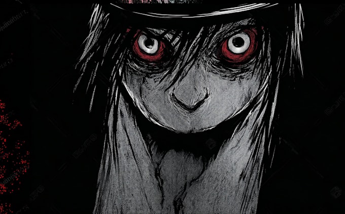 create horror, dark, gore comics or manga illustration