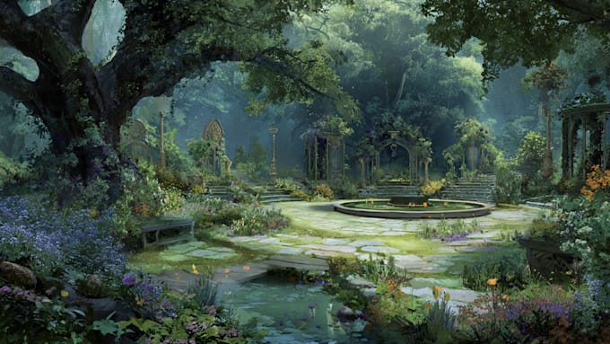 digitally paint fantasy landscape