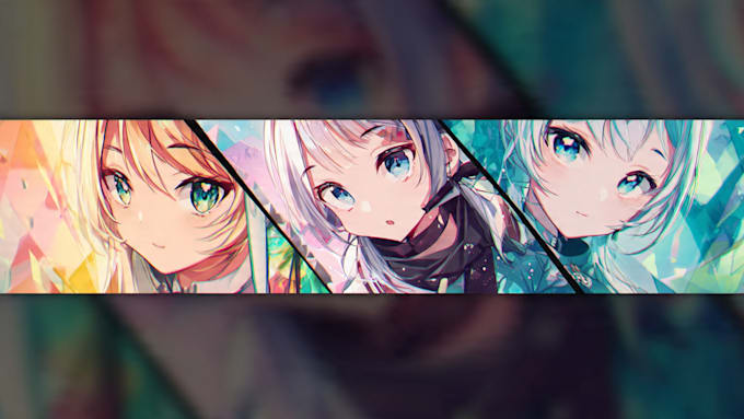 design cute anime banner or headers with matching profile