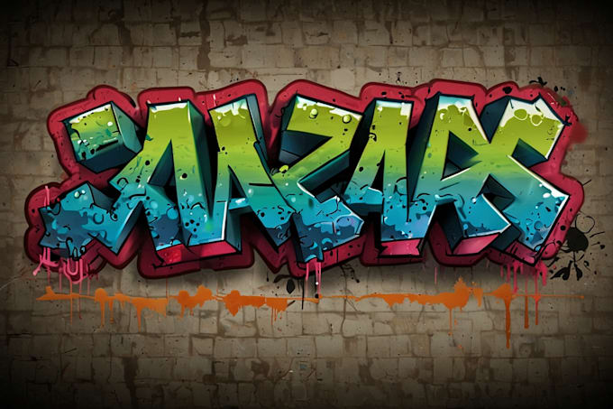 manually design graffiti street art canvas