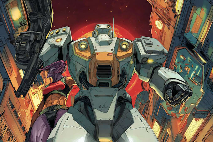 create retro mecha or scifi gundam art