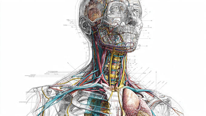 draw anatomy and medical vector illustration