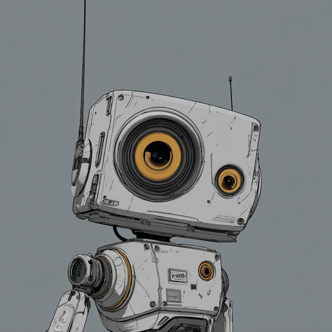 create amazing sci fi robot character art and illustrations