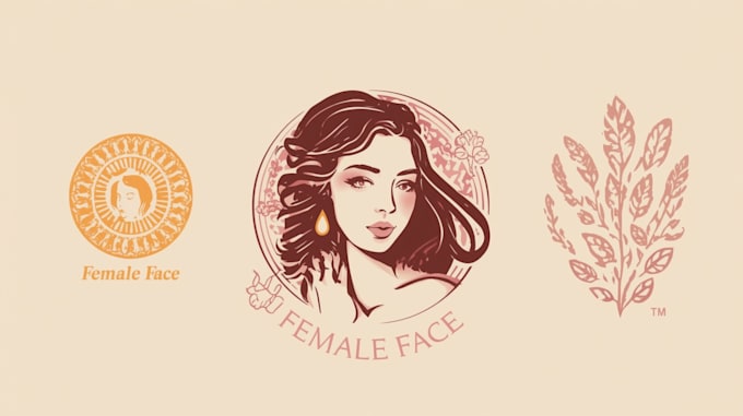 minimal female face logo design