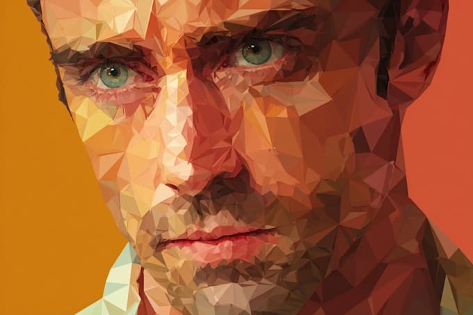 create professional polygonal low poly portrait