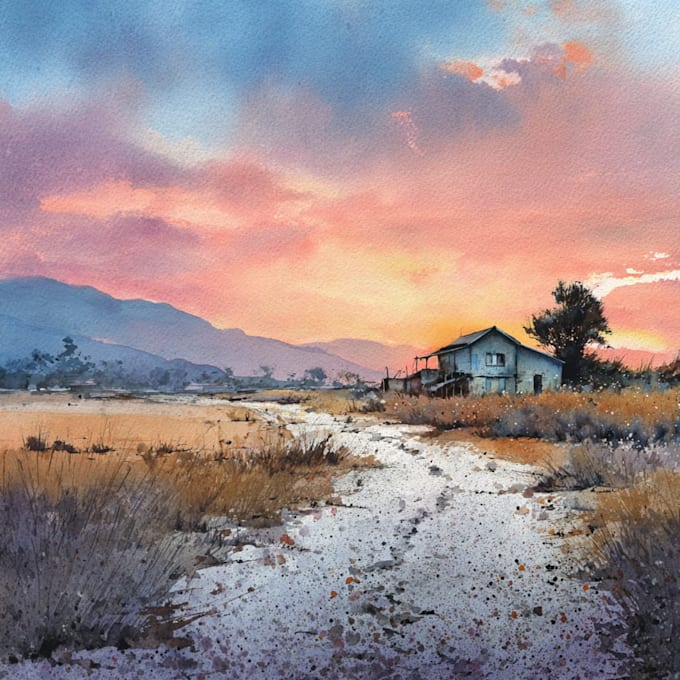 paint landscapes in watercolor