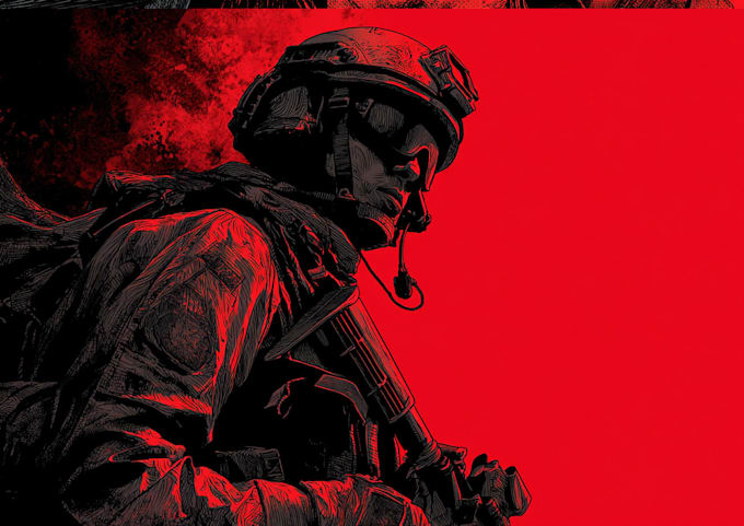 make military dark art design for your brand
