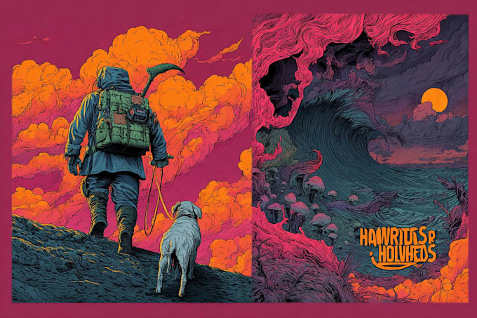 make amazing dark art, psychedelic stoner illustration