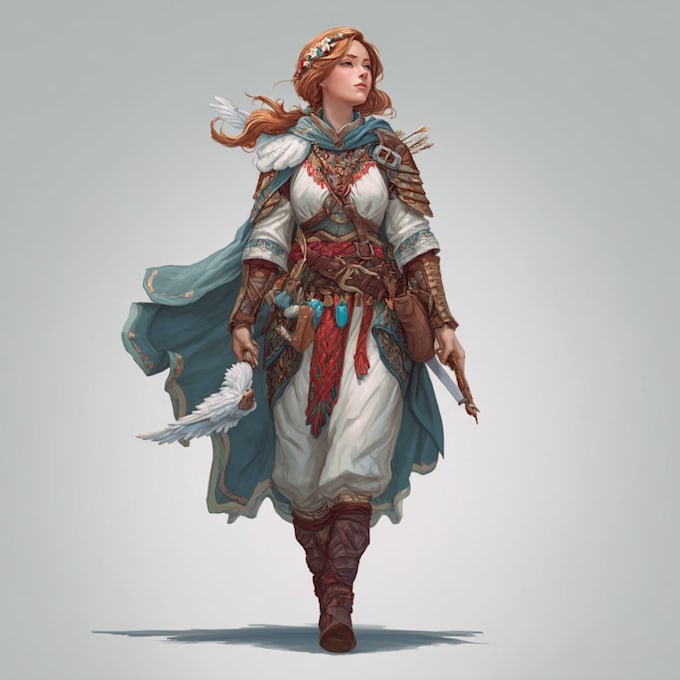 dnd character art or rpg character, character design