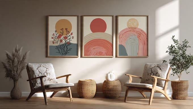 design custom boho digital wall art