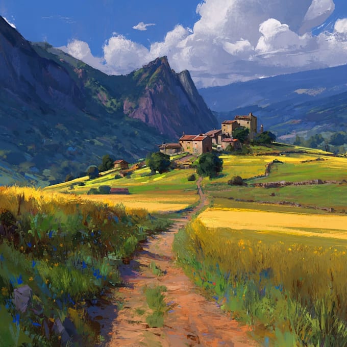 craft stunning 2d concept art and digital illustrations
