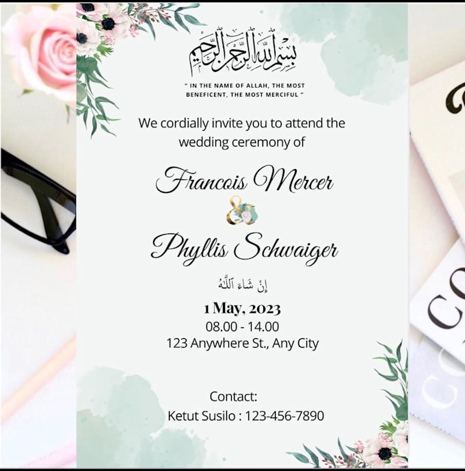 design digital wedding invitation for whatsapp
