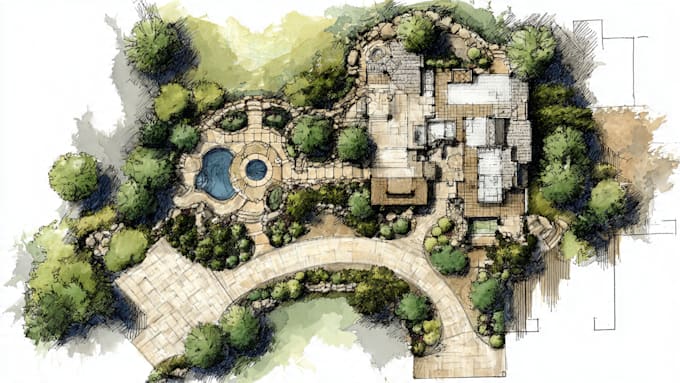 render and design master site plan, landscape, and layout
