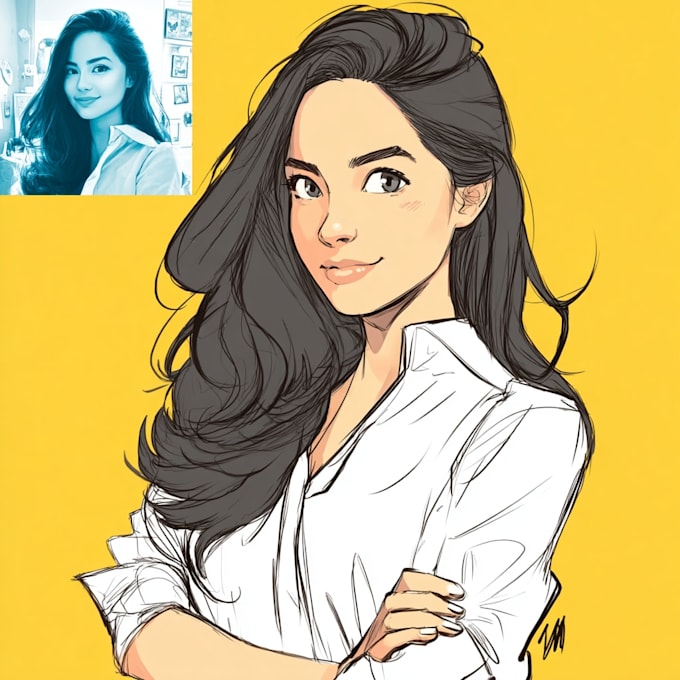 cartoon vector portrait illustration