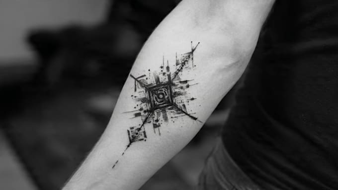 custom an abstract black tattoo design
