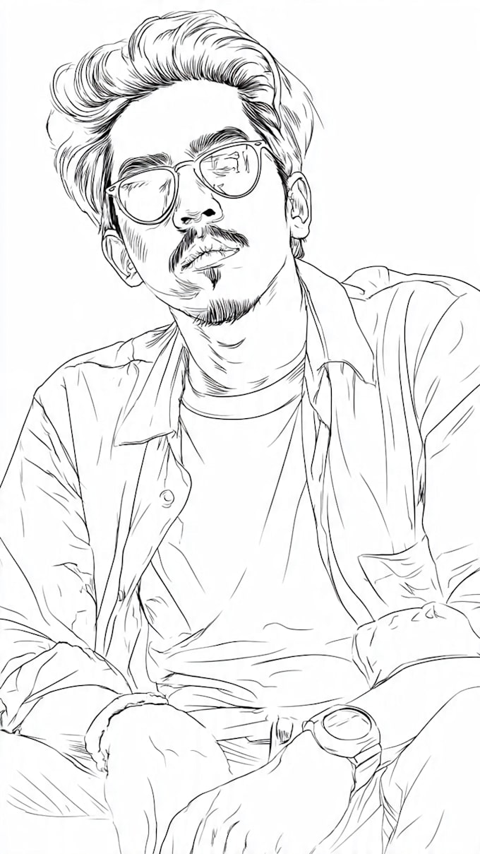 draw any vector line art, one line art, illustrations