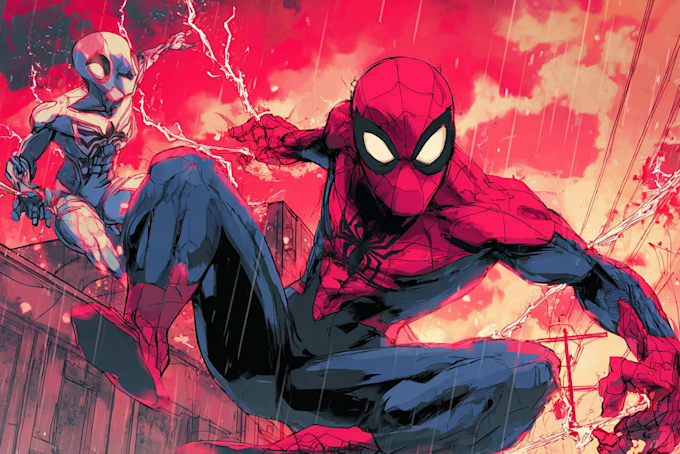 do a superhero comic character art
