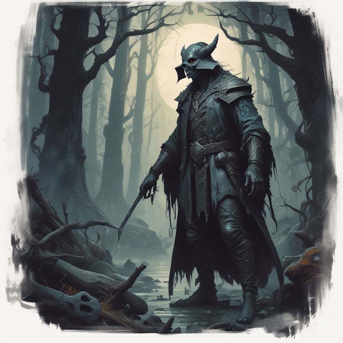 do dark fantasy art illustrations in a painterly style