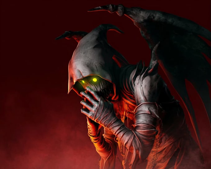 create terrifying horror character art