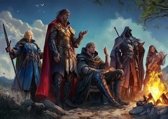 draw your dnd party art or dnd character art no ai
