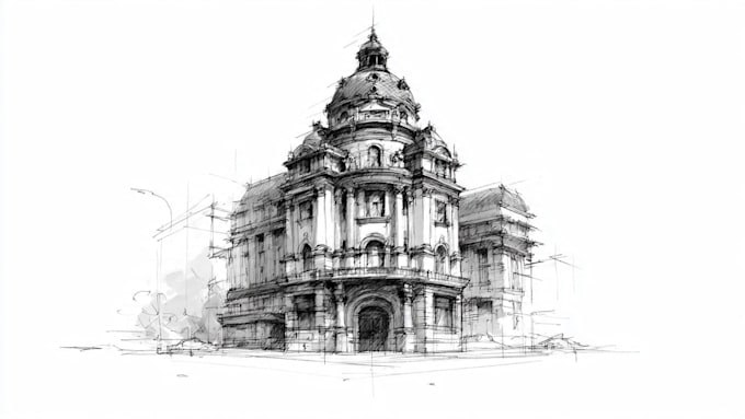 maker architecture, interior drawing sketch concept illustrations
