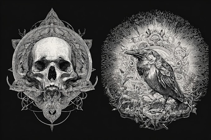 Do black and white dark art illustration for your tattoo by ...