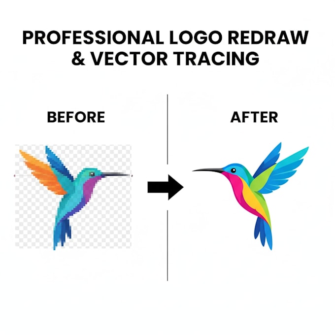 redraw logo vector tracing, vectorize image png to vector