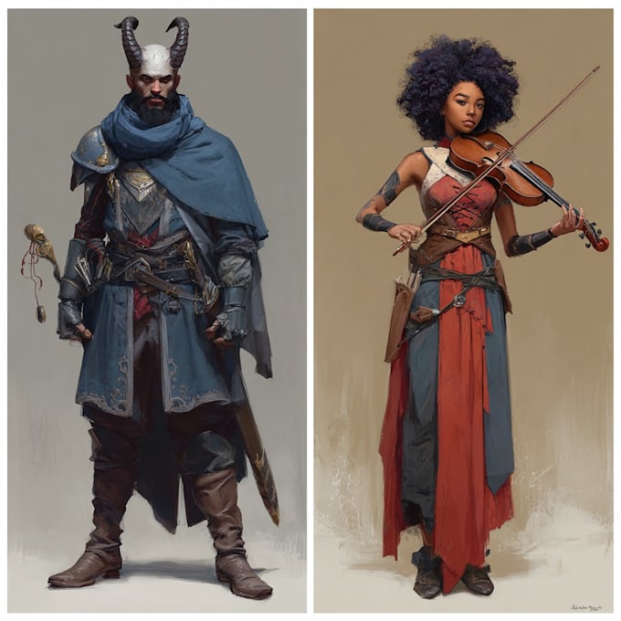 draw dnd character design and illustration