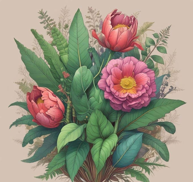 design botanical illustration art for you